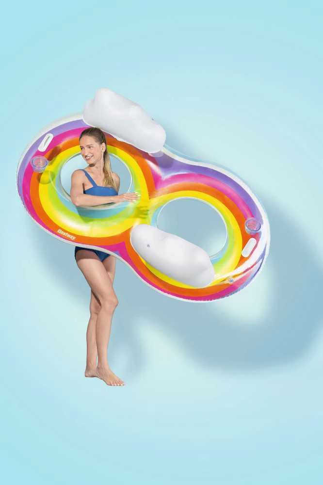 Pripučiamas dvigubas plaukimo ratas Bestway, 186 x 116 cm