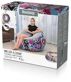 Pripučiamas fotelis Bestway Inflate-A-Chair, 112 x 112 x 66 cm