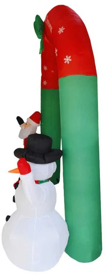 Pripučiamas kalėdinis lankas su kompresoriumi ir LED, 240 cm