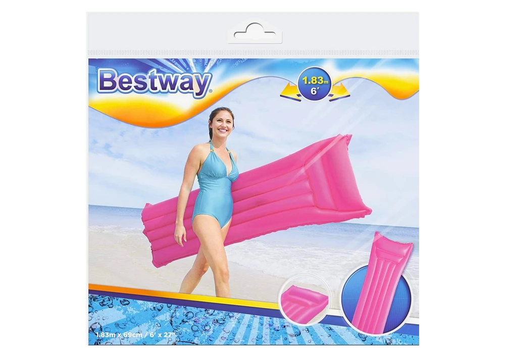 Pripučiamas plaukimo čiužinys Bestway, 183 x 69 cm, rožinis
