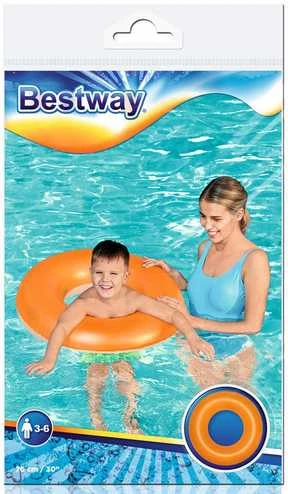 Pripučiamas plaukimo ratas Bestway Frosted Neon, 76 cm, oranžinis