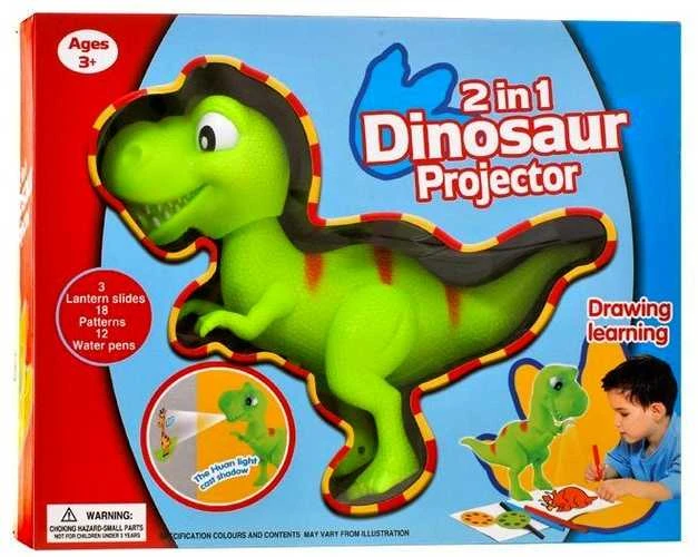 Projektorius dinzoauras T-rex su rašikliais
