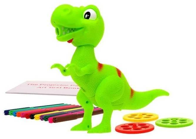 Projektorius dinzoauras T-rex su rašikliais