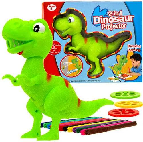 Projektorius dinzoauras T-rex su rašikliais