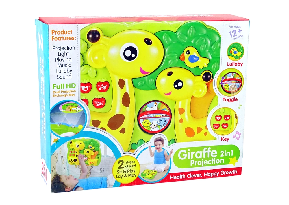 Projektorius kūdikio lovelei Žirafa