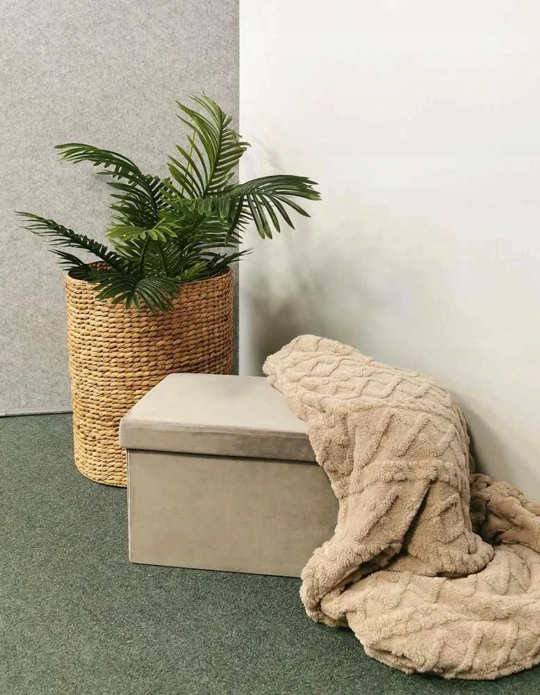 Pufas-daiktadėžė Perfecto Duo, 60x30x30 cm, taupe