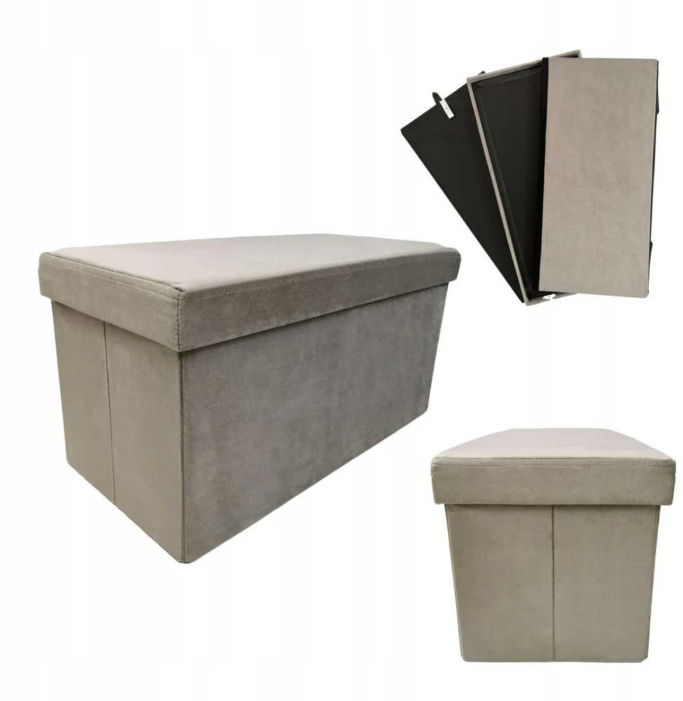 Pufas-daiktadėžė Perfecto Duo, 60x30x30 cm, taupe