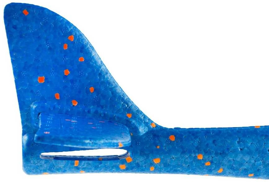 Putplasčio lėktuvas šviečiantis, 47 cm, mėlynas