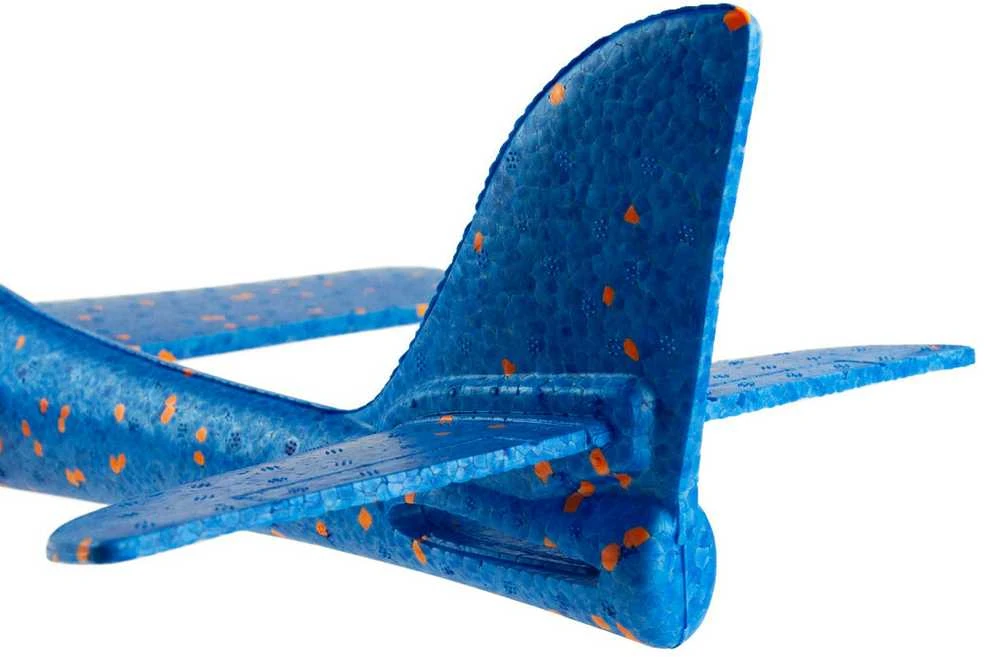 Putplasčio lėktuvas šviečiantis, 47 cm, mėlynas