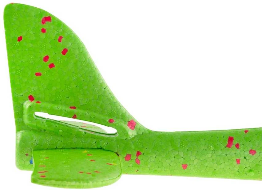 Putplasčio lėktuvas šviečiantis, 47 cm, žalias
