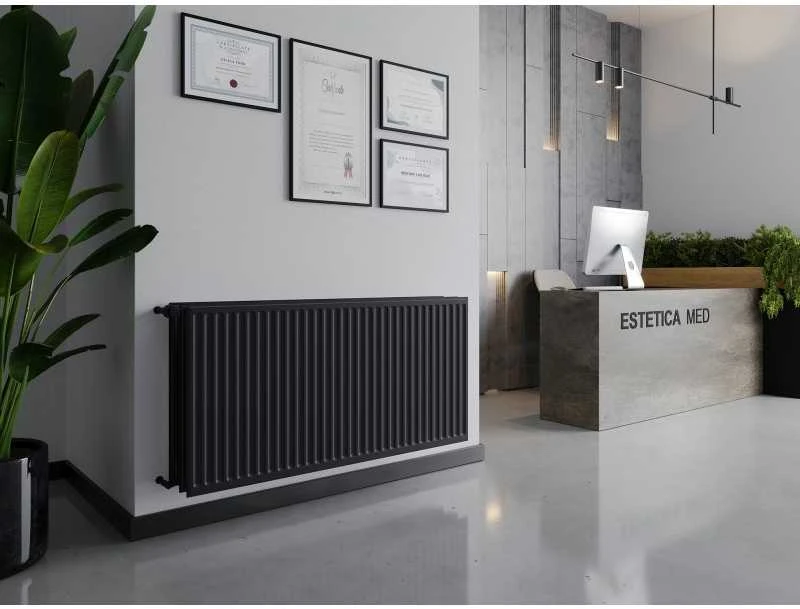 Radiatorius Mexen CH30 Hygiene, 400 x 1300 mm, pajungimas iš šono, 1425 W, antracito