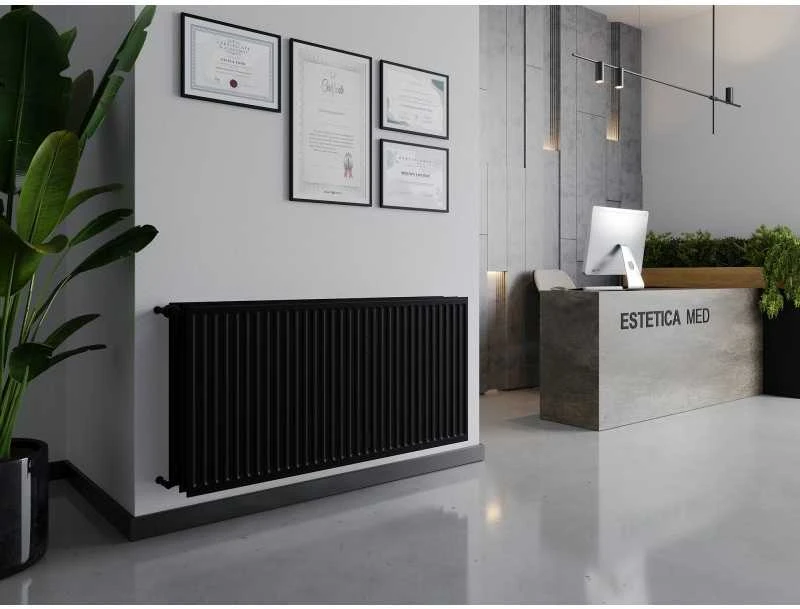Radiatorius Mexen CH30 Hygiene, 900 x 3000 mm, pajungimas iš šono, 6193 W, juodas