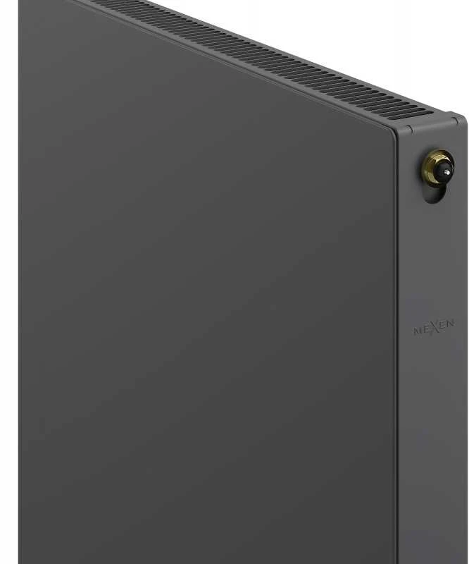 Radiatorius Mexen Flat CCF11, 600 x 1300 mm, pajungimas iš apačios per vidurį, 1018 W, antracito