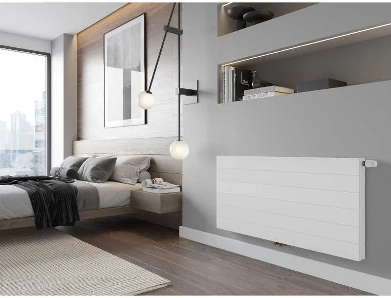 Radiatorius Mexen Line CCL21, 300 x 1500 mm, pajungimas iš apačios per vidurį, 946 W, baltas