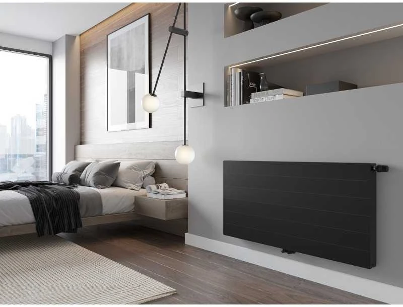 Radiatorius Mexen Line CCL21, 400 x 400 mm, pajungimas iš apačios per vidurį, 318 W, juodas