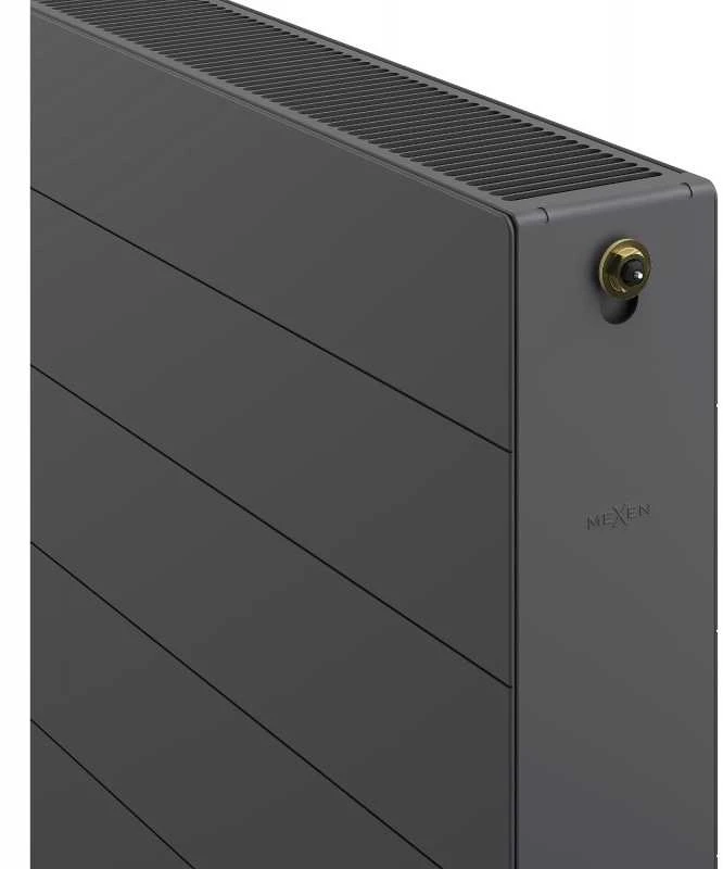 Radiatorius Mexen Line CCL22, 600 x 1500 mm, pajungimas iš apačios per vidurį, 2374 W, antracito