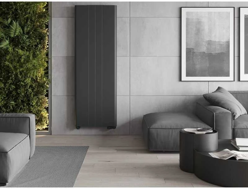 Radiatorius Mexen Line VR20SL, 1400 x 600 mm, pajungimas iš apačios per vidurį, 1068 W, antracito