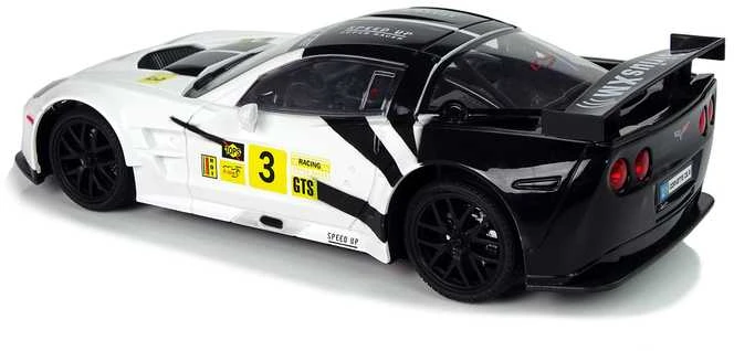 Radijo bangomis valdomas sportinis automobilis Corvette C6.R 1:18 baltas