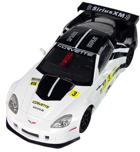 Radijo bangomis valdomas sportinis automobilis Corvette C6.R 1:18 baltas