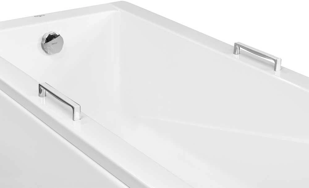 Rankenėlė voniai Besco Oxa, Baltas/Chrome (1 vnt.)