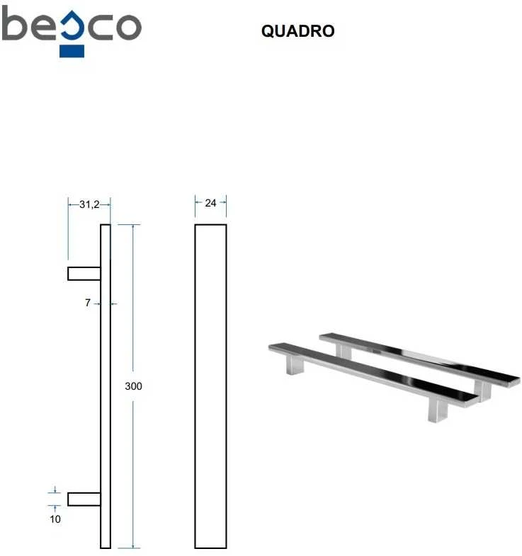 Rankenėlė voniai Besco Quadro, Chrome (1 vnt.)