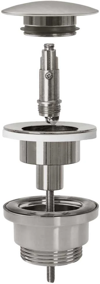 REA "Klik-klak" dangtelis praustuvui universalus, Brushed Nickel Inox