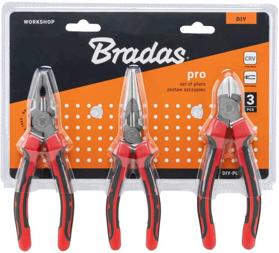 Replių rinkinys Bradas Baltas LINE PRO, nikeliuotos CRV, 3 vnt.