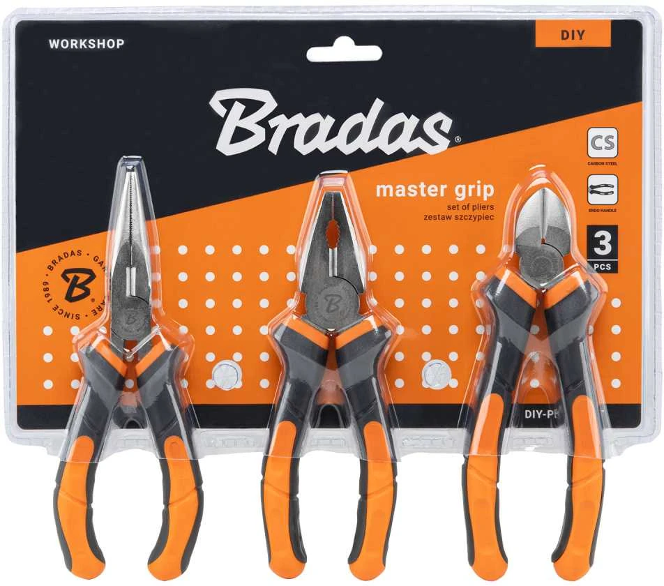 Replių rinkinys Bradas MASTER GRIP HOME & GARAGE, nikeliuotos, 3 vnt.