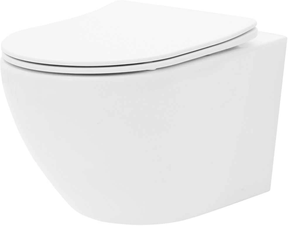 Rinkinys REA: klozetas Carlo Flat Mini Rimless + bidė Carlo Mini