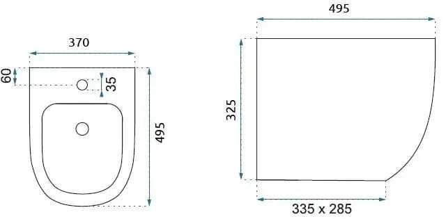 Rinkinys REA: klozetas Carlo Flat Mini Rimless + bidė Carlo Mini