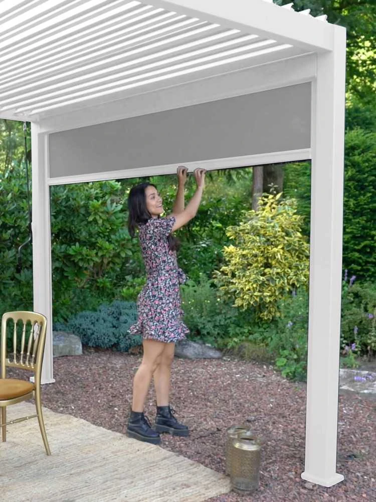 Roletas pavėsinei Pergola Premium Baltas, 4m