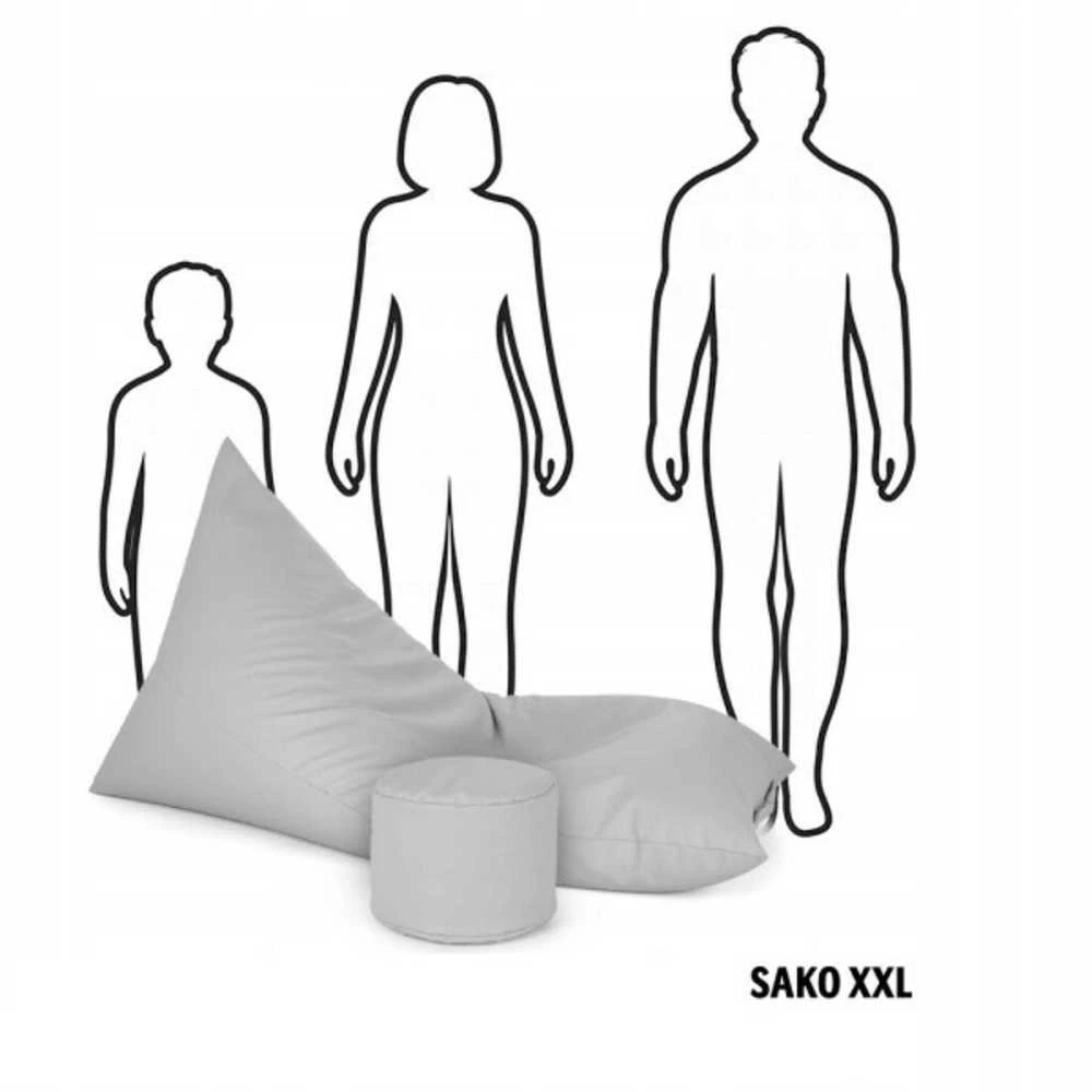 Sėdmaišis-gultas su pufu Sako XXL Oxford, juodas