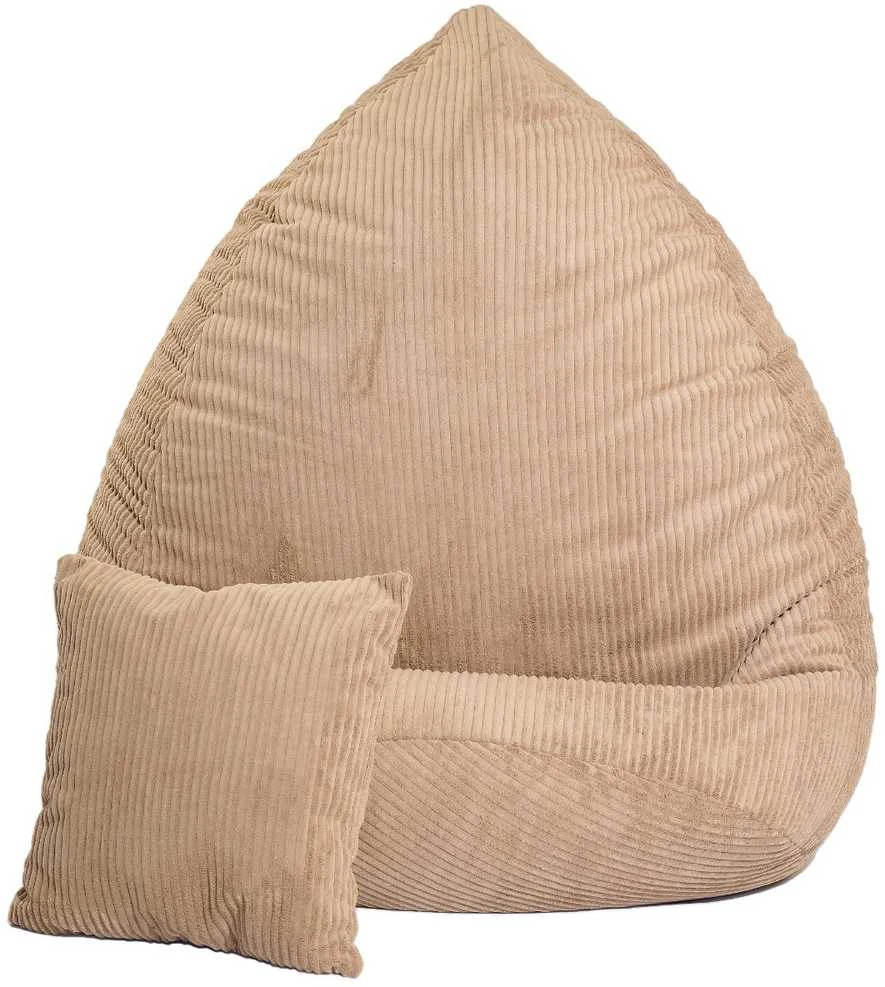 Sėdmaišis su pagalve Mega Lincoln L, 80x105 cm, rudas