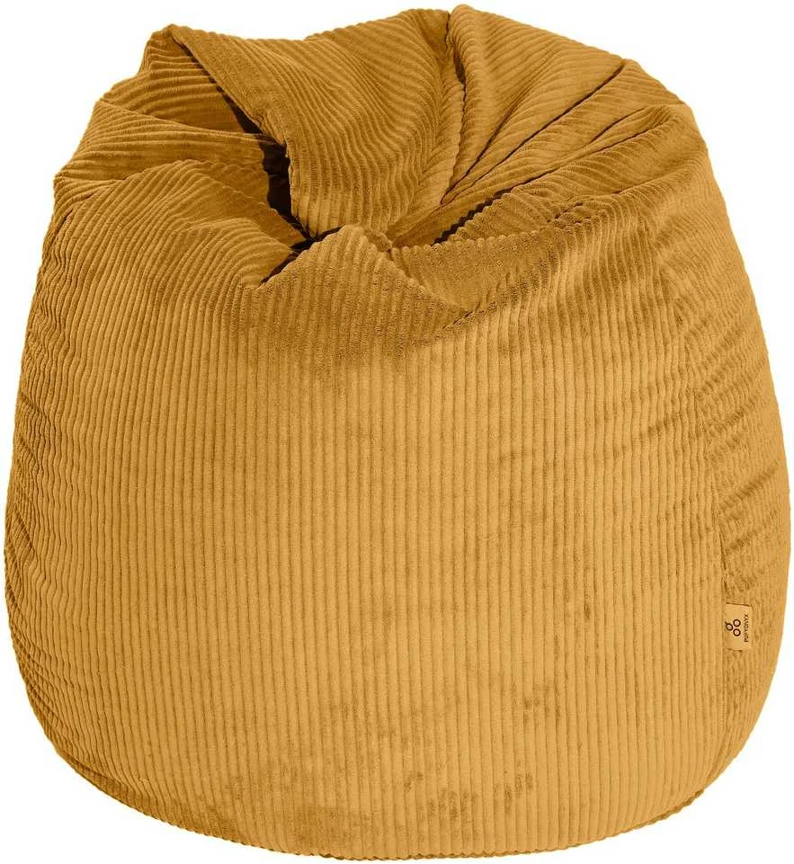 Sėdmaišis su pagalve Mega Lincoln XL, 90x120 cm, garstyčių spalvos