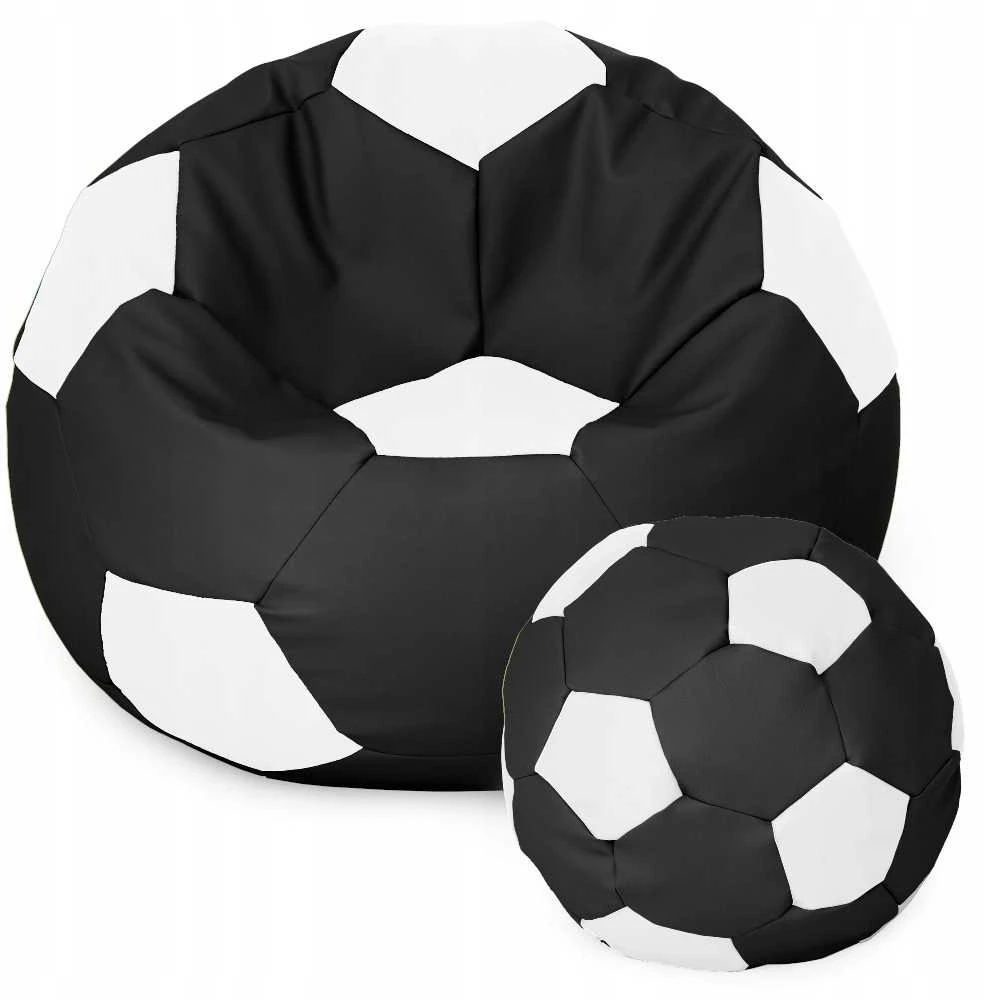 Sėdmaišis su pufu Ball XXXL (80 cm), Juodas/Baltas