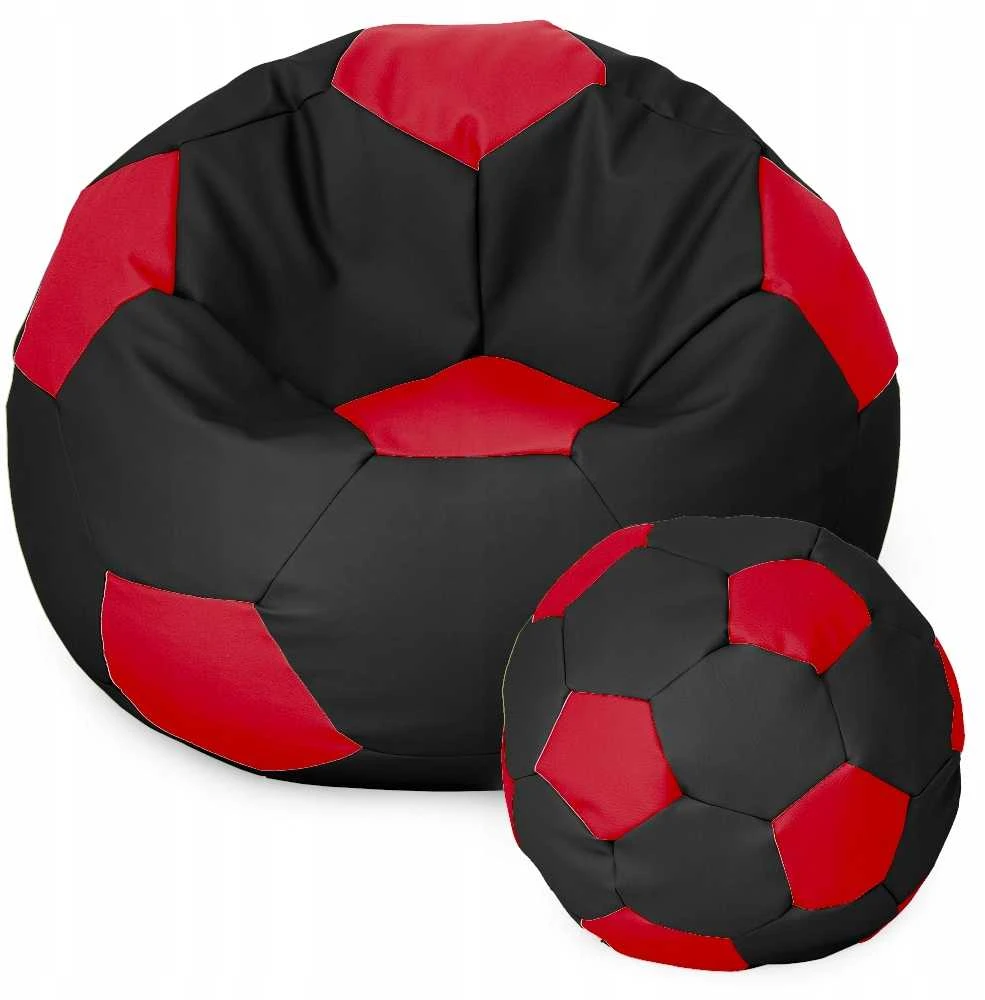 Sėdmaišis su pufu Ball XXXL (80 cm), Juodas/Raudona