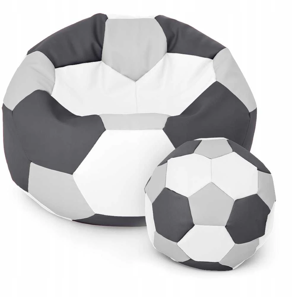 Sėdmaišis su pufu Ball XXXL (80 cm), Pilkas/Graphite/Baltas
