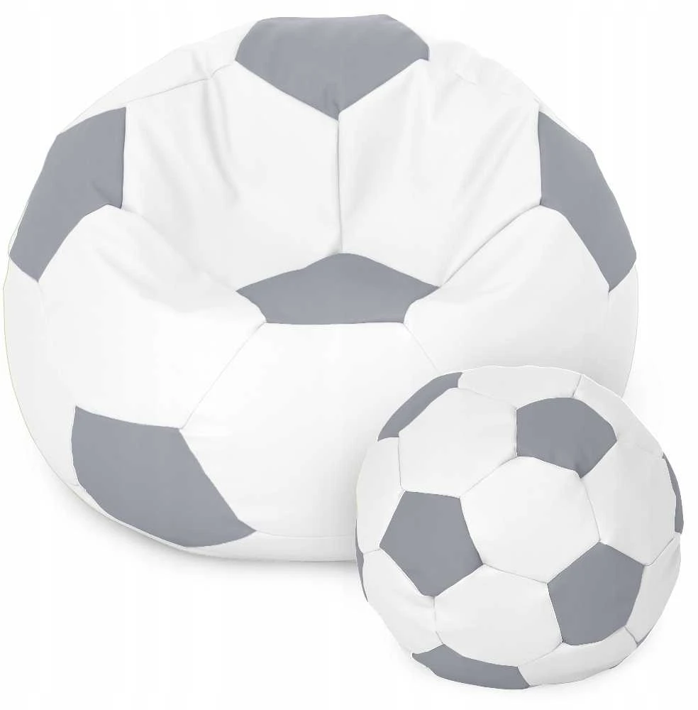 Sėdmaišis su pufu Ball XXXXL (100 cm), Baltas/Pilkas