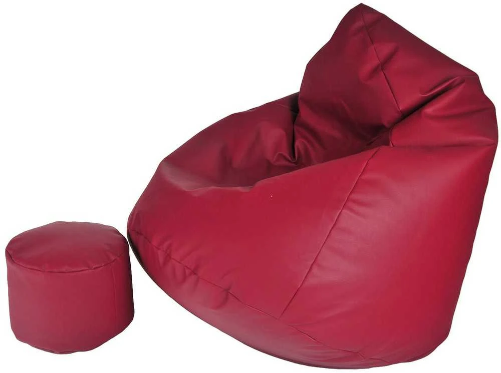 Sėdmaišis su pufu Mega Comfort XXL, dirbtinė oda, bordinis