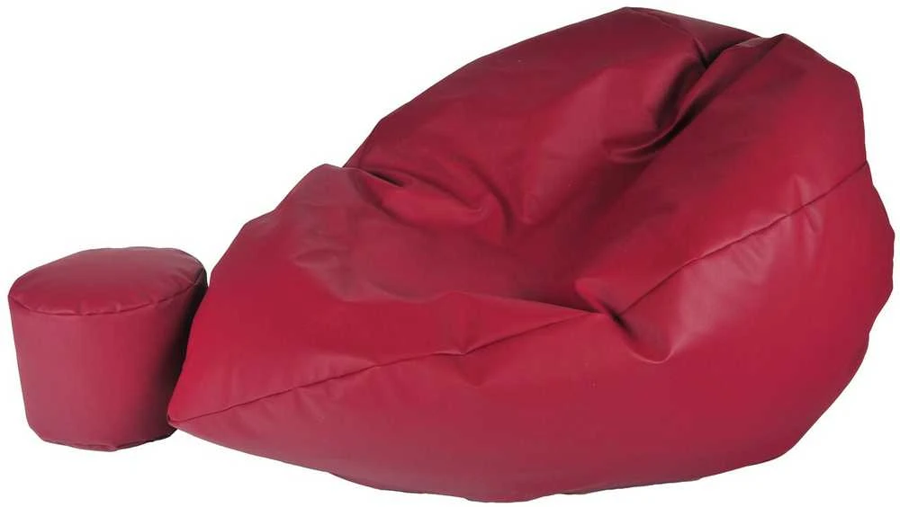 Sėdmaišis su pufu Mega Comfort XXL, dirbtinė oda, bordinis