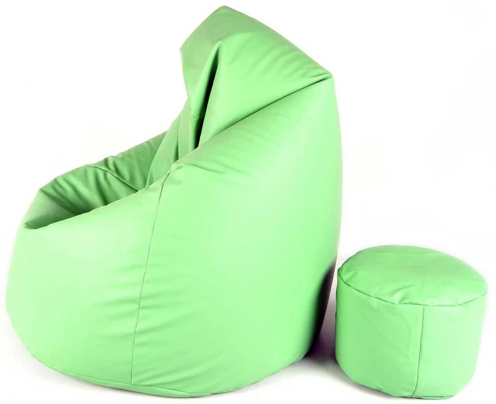 Sėdmaišis su pufu Mega Comfort XXL, dirbtinė oda, salotinis