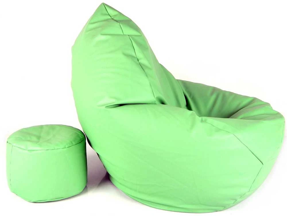 Sėdmaišis su pufu Mega Comfort XXL, dirbtinė oda, salotinis