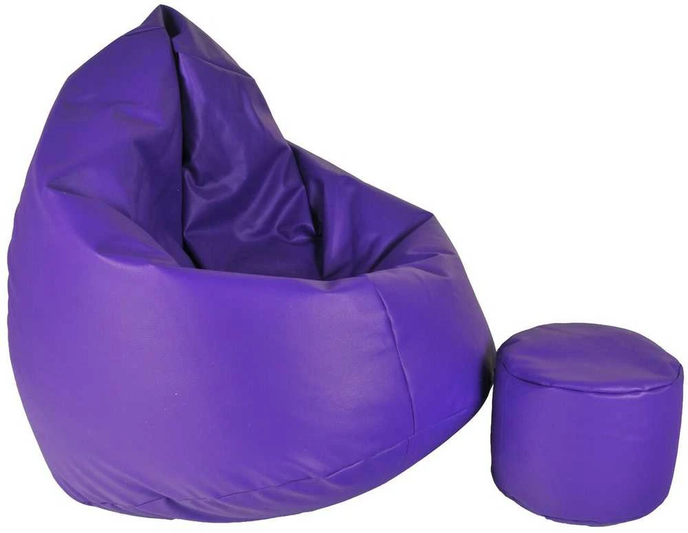 Sėdmaišis su pufu Mega Comfort XXL, dirbtinė oda, violetinis
