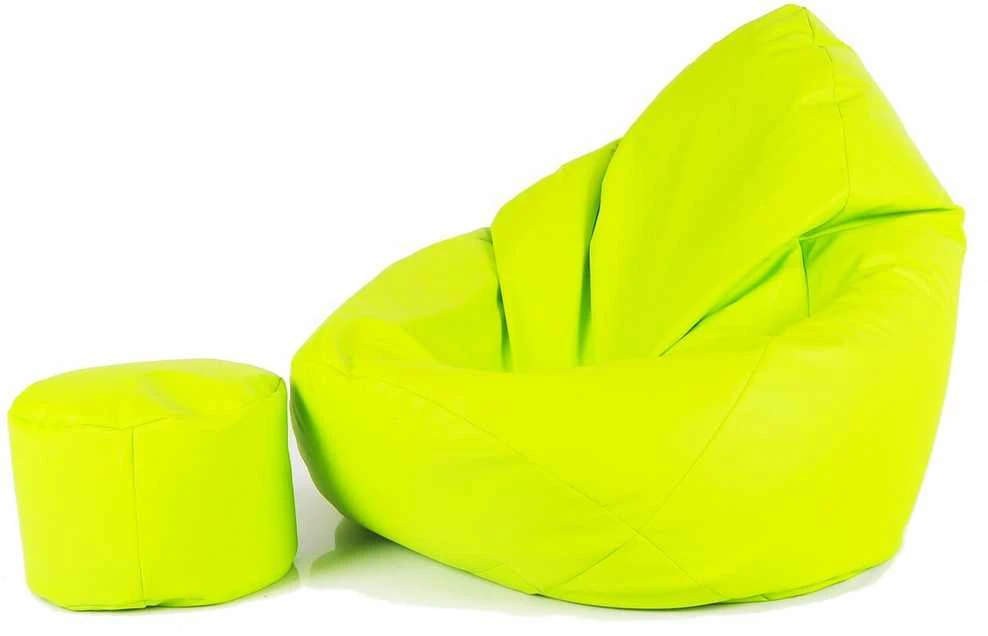 Sėdmaišis su pufu Mega Comfort XXL, dirbtinė oda, lime