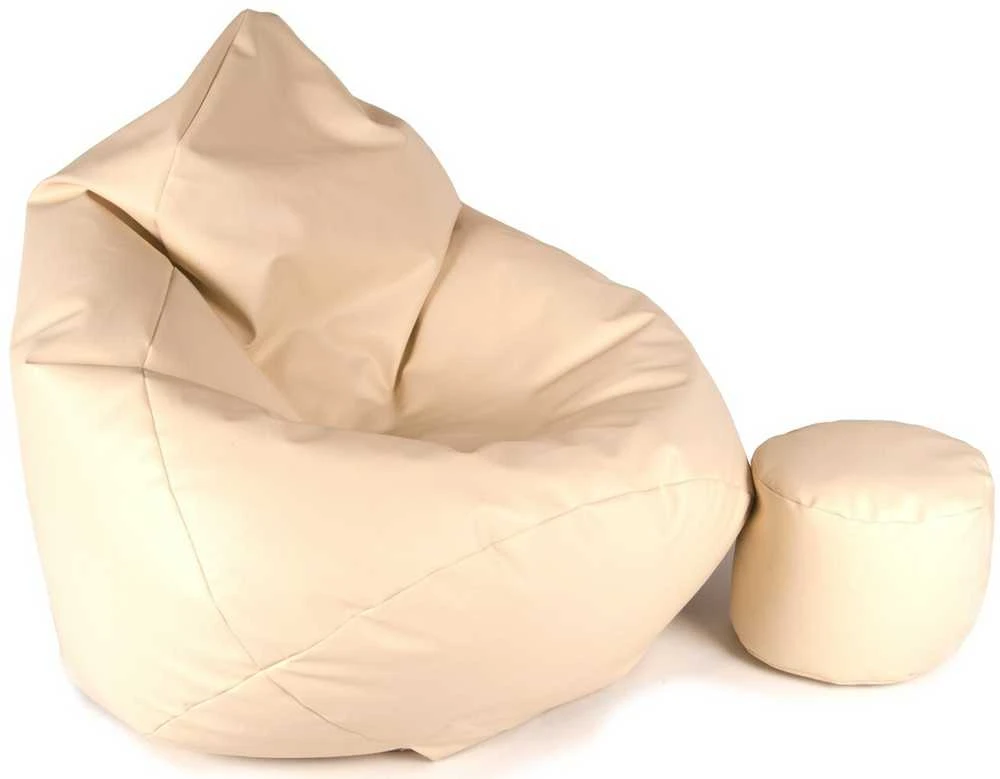 Sėdmaišis su pufu Mega Comfort XXL, dirbtinė oda, kakavinis