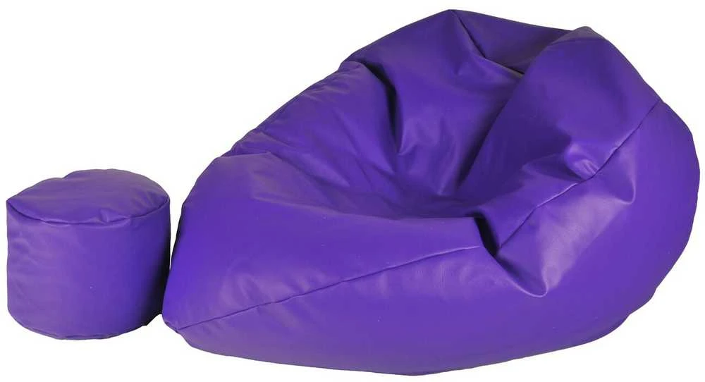 Sėdmaišis su pufu Mega Comfort XXL, dirbtinė oda, violetinis