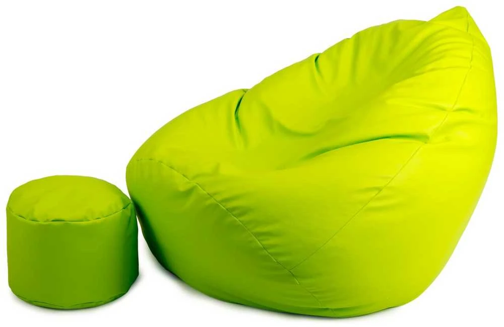 Sėdmaišis su pufu Mega Comfort XXL, dirbtinė oda, lime