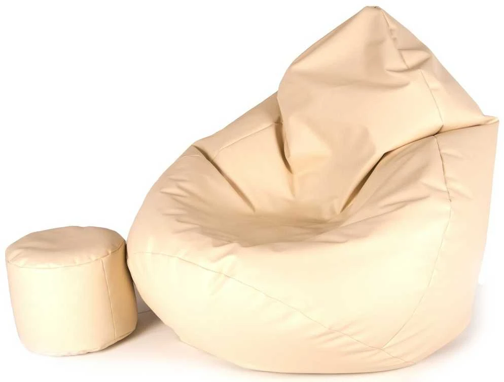 Sėdmaišis su pufu Mega Comfort XXL, dirbtinė oda, kakavinis