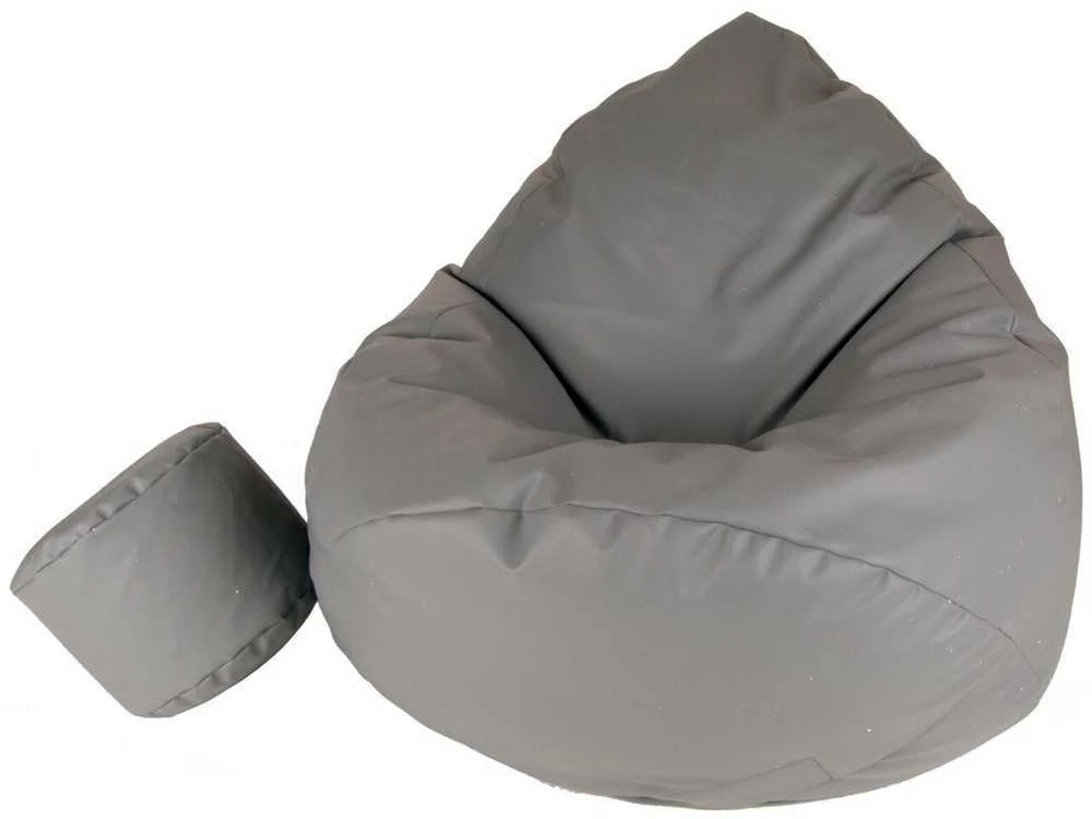 Sėdmaišis su pufu Mega Comfort XXL, dirbtinė oda, pilkas