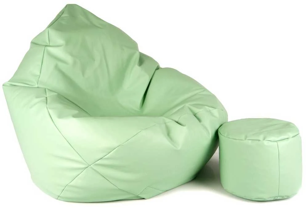 Sėdmaišis su pufu Mega Comfort XXL, dirbtinė oda, salotinis